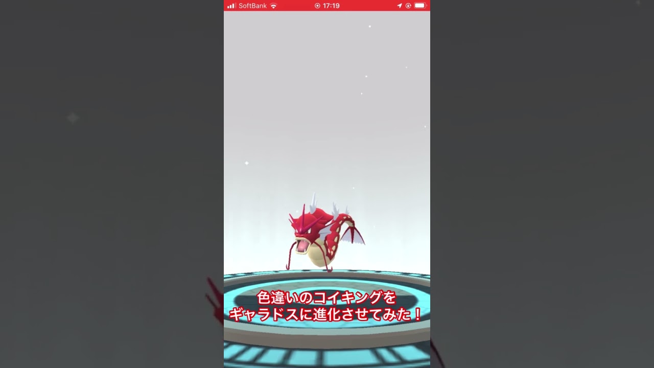 色違いのコイキングをギャラドスに進化させてみた！ #ポケモンgo #色違い