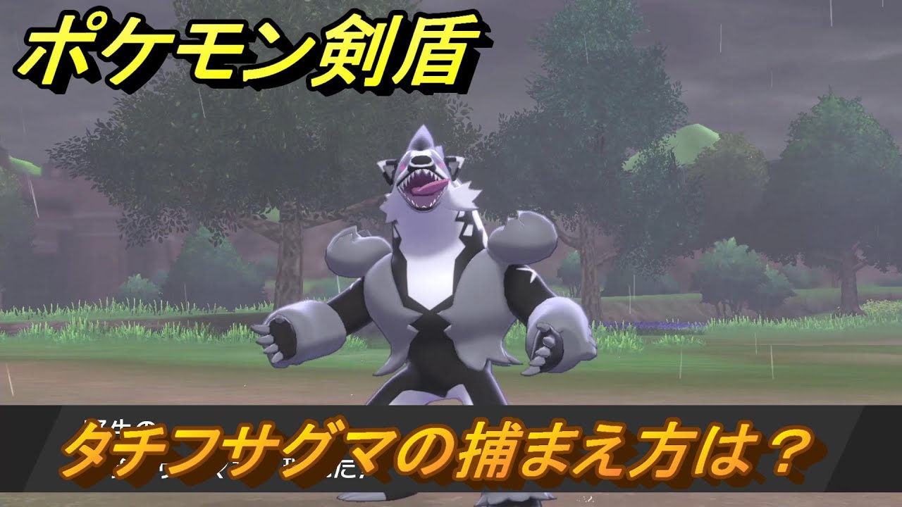 ポケモン剣盾　タチフサグマの出現場所は？オススメの場所は？天気は？ポケモン図鑑コンプへの道！　最新版【ポケモンソード・シールド】