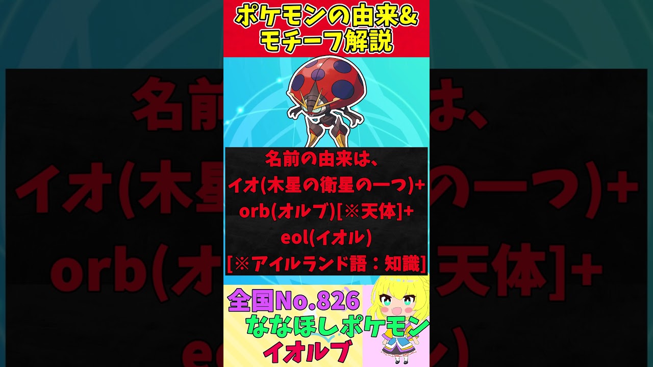 【図鑑No.826 イオルブ】ポケモン名前の由来&モチーフをゆっくり解説 【ガラル地方】【第8世代】【剣盾】 #shorts