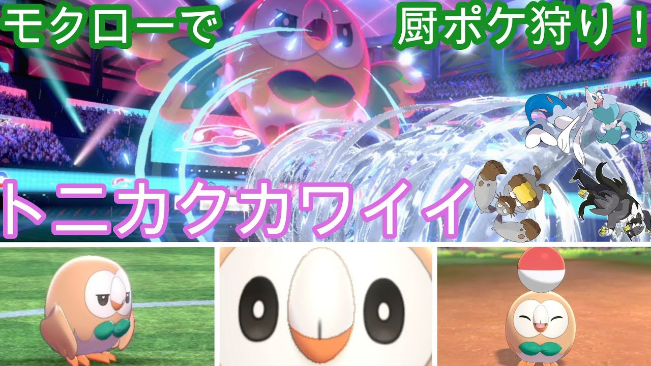 トニカクカワイイ　モクローで厨ポケ狩り！ウーラオス、アシレーヌ、ホルード対策におすすめのモクロー【ポケモン剣盾】