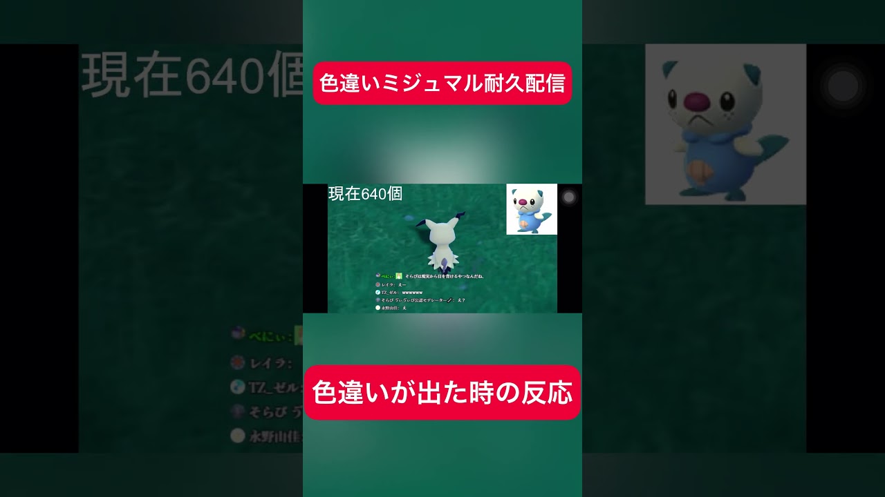 【ポケモンSV】色違いミジュマル耐久配信！色違いがでてIQ3になる瞬間！　#ポケモンsv #ミジュマル #色違い厳選  #耐久配信 #shorts