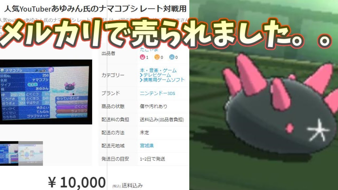 【ポケモンＵＳＭ】僕のナマコブシがメ〇カリで売られてました。。。