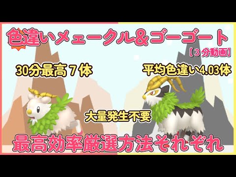 30分最高7体色違いメェークル＆ゴーゴート最高効率厳選3分動画 #ポケモンsv #最高効率 #色違い #大量発生不要 #メェークル #ゴーゴート