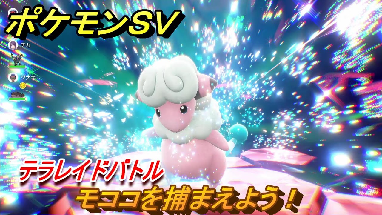 ポケモンＳＶ　モココを捕まえよう！テラレイドバトルでポケモン・経験値アイテムなどをゲットしよう！　【スカーレット・バイオレット】