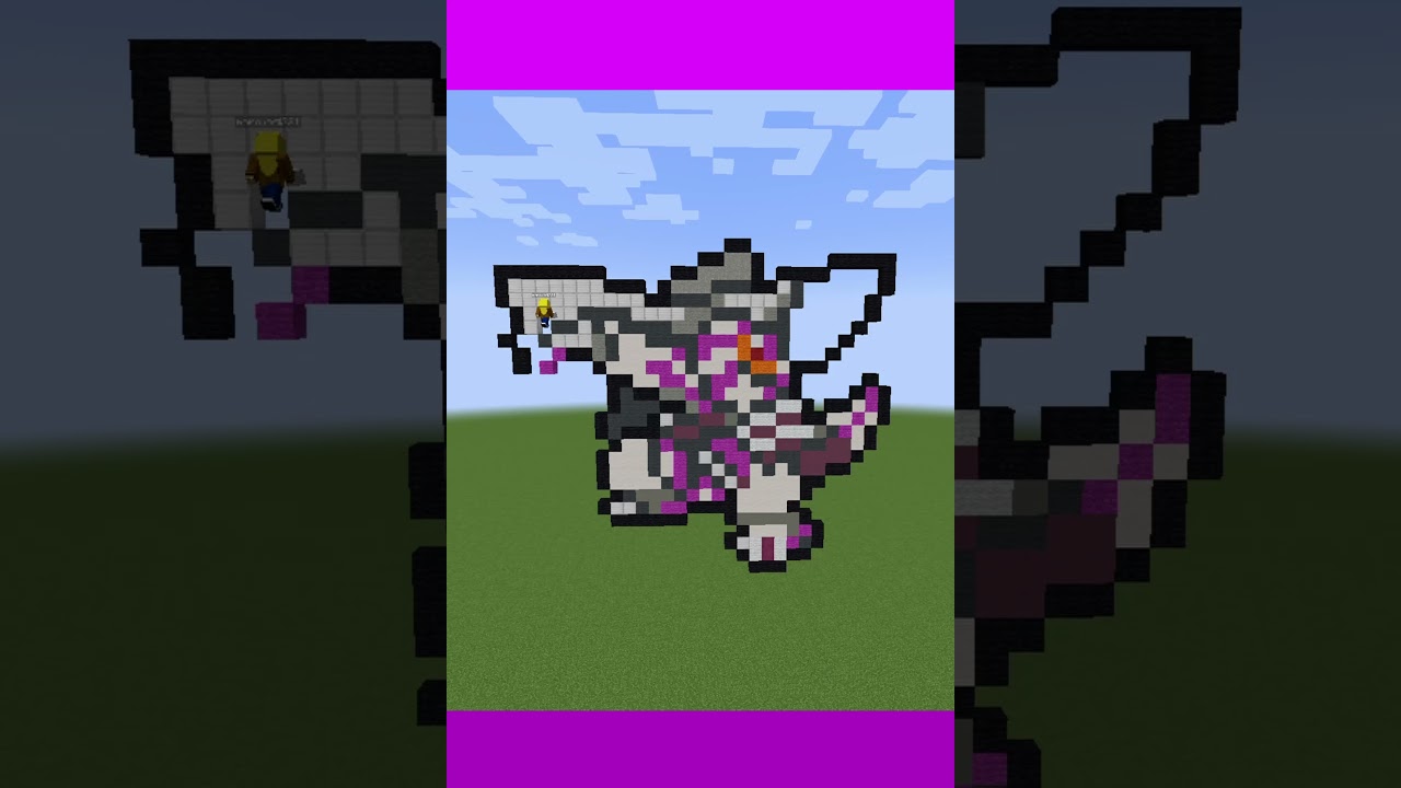 [Minecraft]ダイパリメイク発売記念チビドット絵[パルキア][ポケモン]