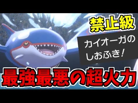 【ポケモン剣盾】ガチ禁止級の最強戦術!! しおふきカイオーガを使ってみてしまった【冠の雪原】