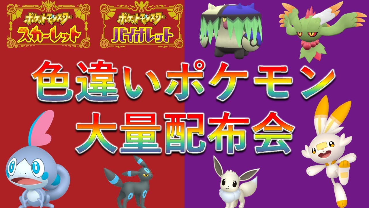 【超豪華！】色違いポケモン配布会！メッソンやヒバニーなど色違い御三家ポケモンの特別配布も！