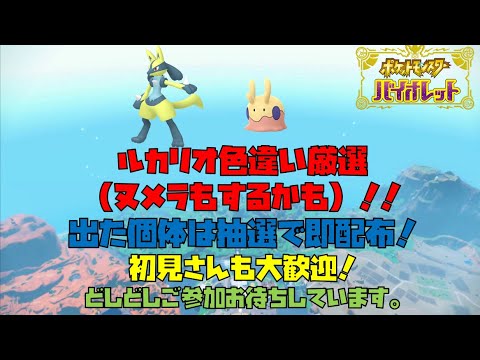 ポケモンSV　ルカリオ色違い厳選（ヌメラもするかも）！　出た個体は抽選にて即配布！！　　初見さん大歓迎！　よかったらご視聴よろしくお願いします