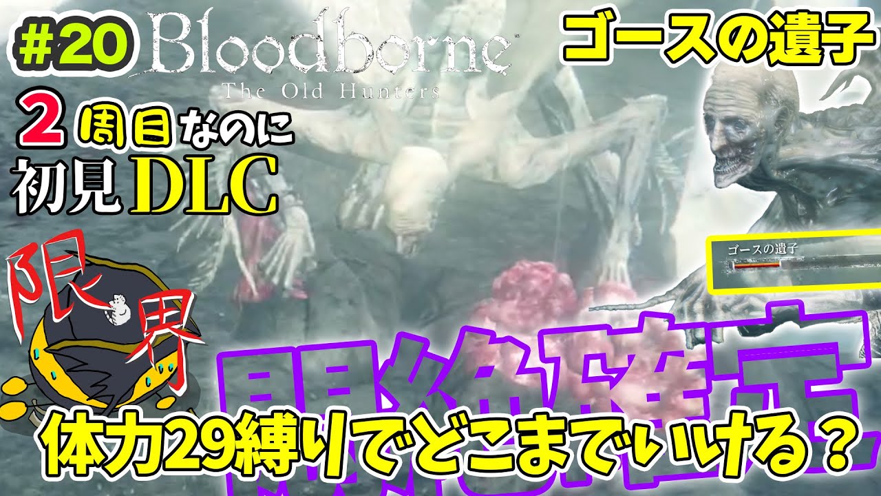 【初見BloodBorne】#20  ゴース第二形態のパリィタイミング研究！体力29縛りでどこまでいける？初見DLC悶絶確定の旅！ #bloodborne  #初見実況 #ゴースの遺子