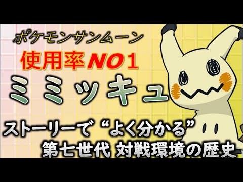 【ポケモン解説】ポケモンSM使用率NO１　ミミッキュとカプ系で振り返るストーリーで分かる第七世代対戦環境の歴史「ゆっくり解説」
