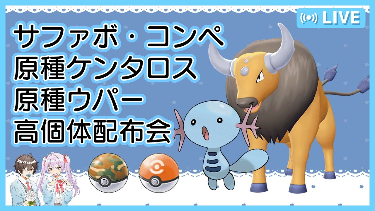 【新規入国】サファボ　コンペ　原種ケンタロス　原種ウパー配布会【＃ポケモンSV　＃ポケモンHOME　＃ポケモン配布　＃ポケモン交換　＃ポケモンSVレイド　#色違い　＃オシャボ交換　＃ポケモンホーム】