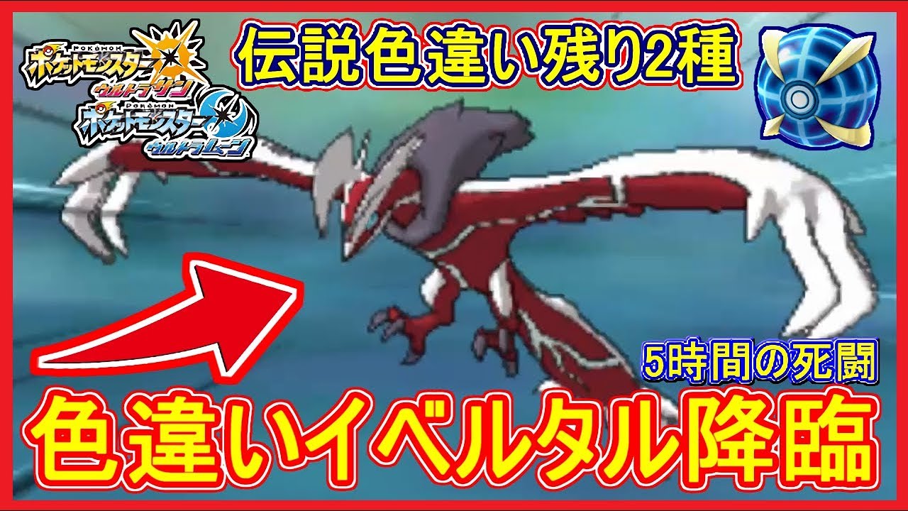 【USUM】#78 色違いイベルタル！ウルボで捕獲の瞬間！ 伝説色違いコンプまで2種！5時間の死闘 Part78【ポケモン ウルトラサン ウルトラムーン】