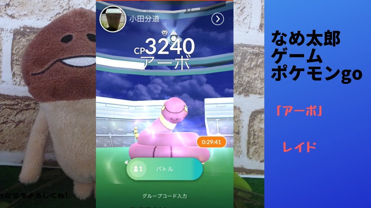 【縦画面スマホ向け】なめ太郎の今日のレイド「アーボ」ゲットだぜ！【ポケモンgo】