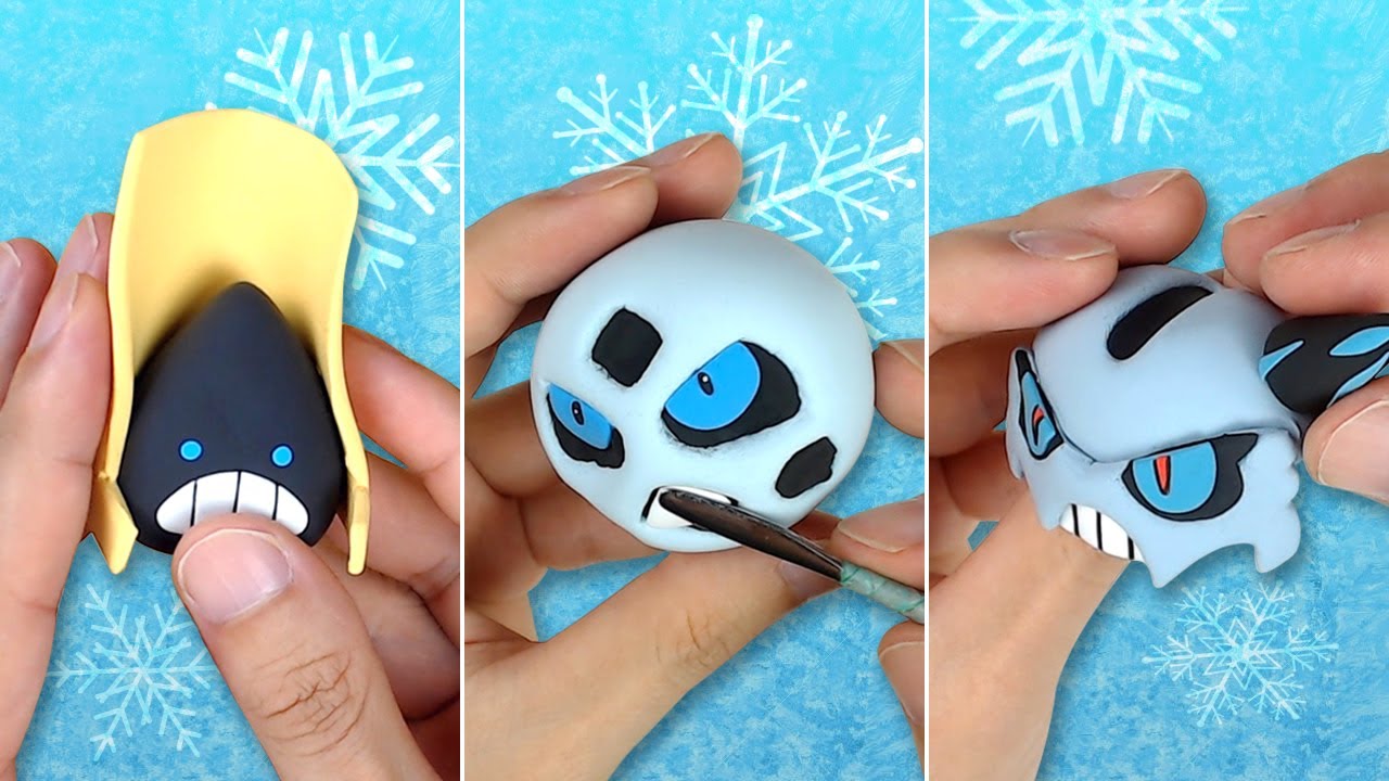 Pokémon Clay Art: Snorunt line!! Snorunt, Glalie, Mega Glalie Ice-type Pokémon!