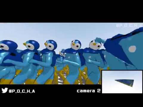 【MMD】バブリーなポッチャマ2448人で「ダンシング・ヒーロー」【1080p60fps】