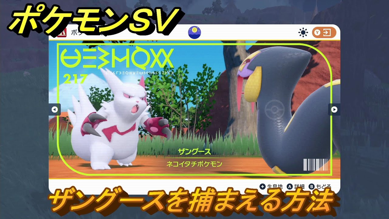 ポケモンＳＶ　ザングースを捕まえる方法！出現場所は？図鑑No.２１７　ポケモン図鑑を埋めよう！　【スカーレット・バイオレット】