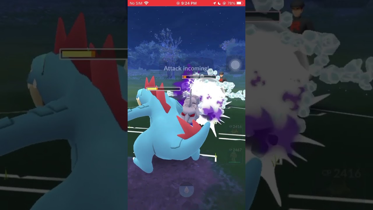 feraligatr vs onix 2500cp under battle #pokemongo