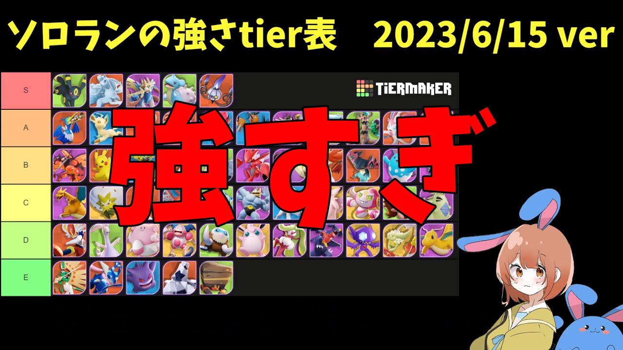 「二匹」が強すぎる！新環境をtier表で徹底解説！の巻【詳細解説423】【ポケモンユナイト】【ゆっくり解説】