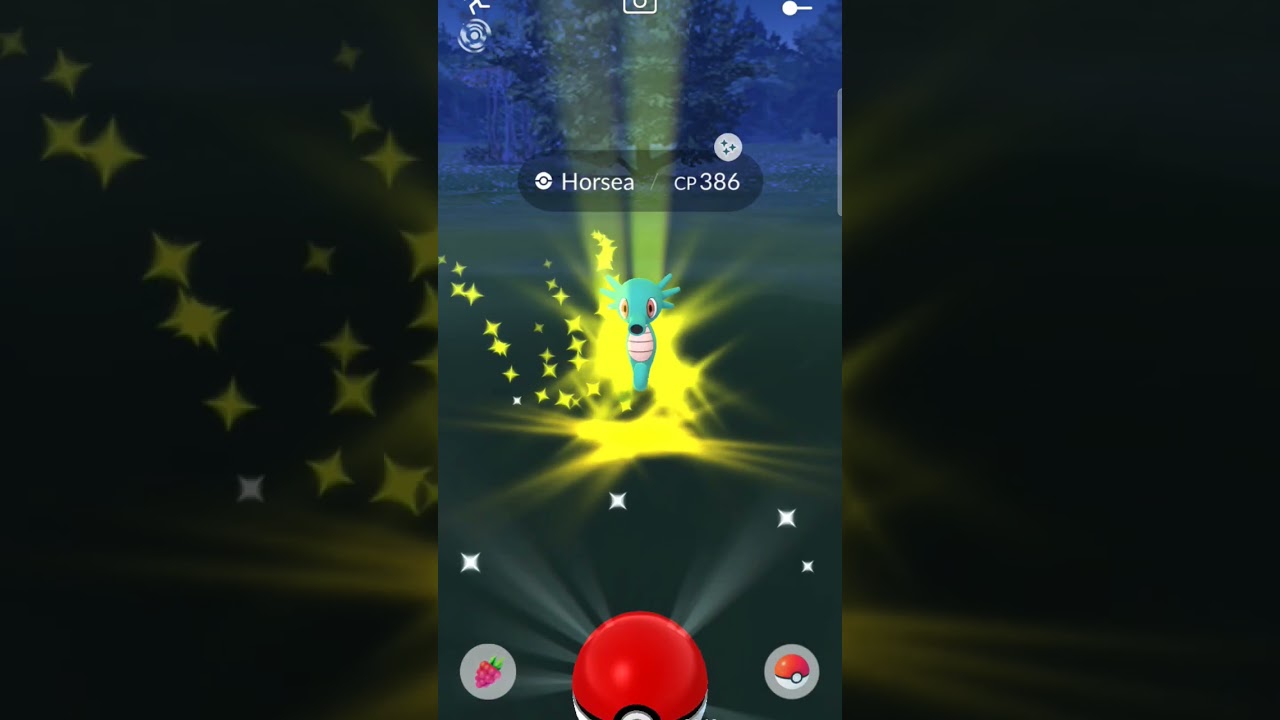 Shiny Horsea Makes its appearance know.