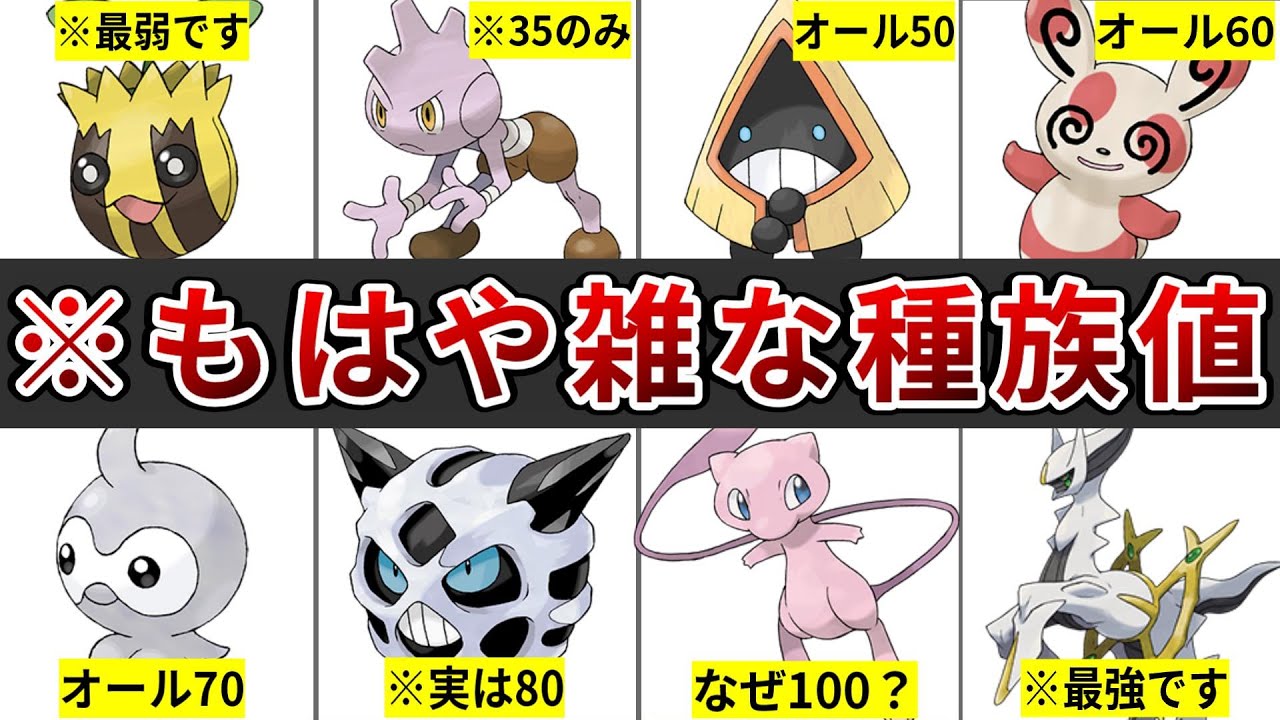小学生が考えた？シンプルすぎて逆に雑に思える種族値のポケモンまとめ