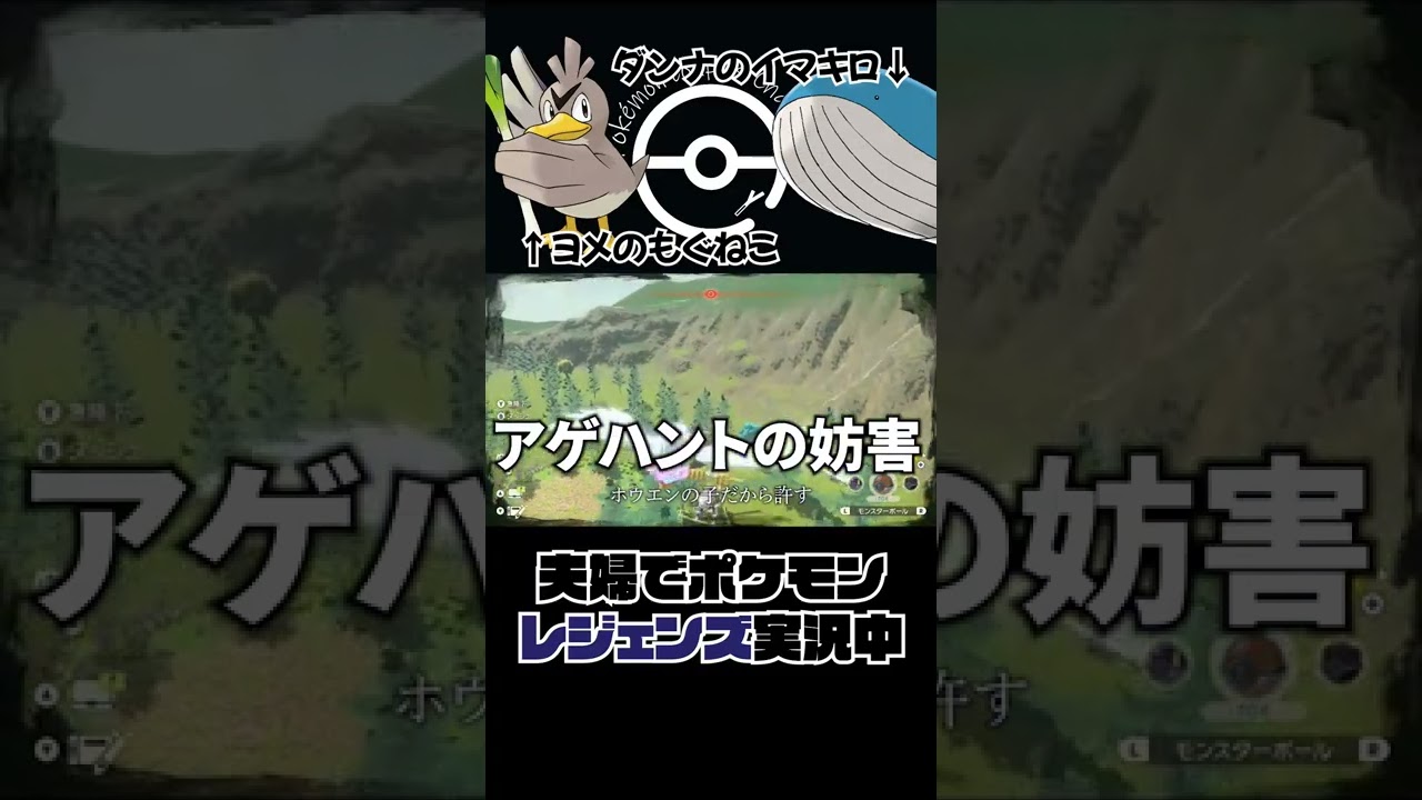 ポケモンレジェンズアゲハントに気を取られて幻を逃す旦那👩 #Shorts
