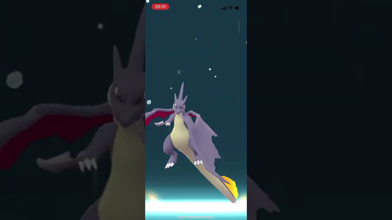 ポケモンgo 色違いメガリザードンYに進化させてみた