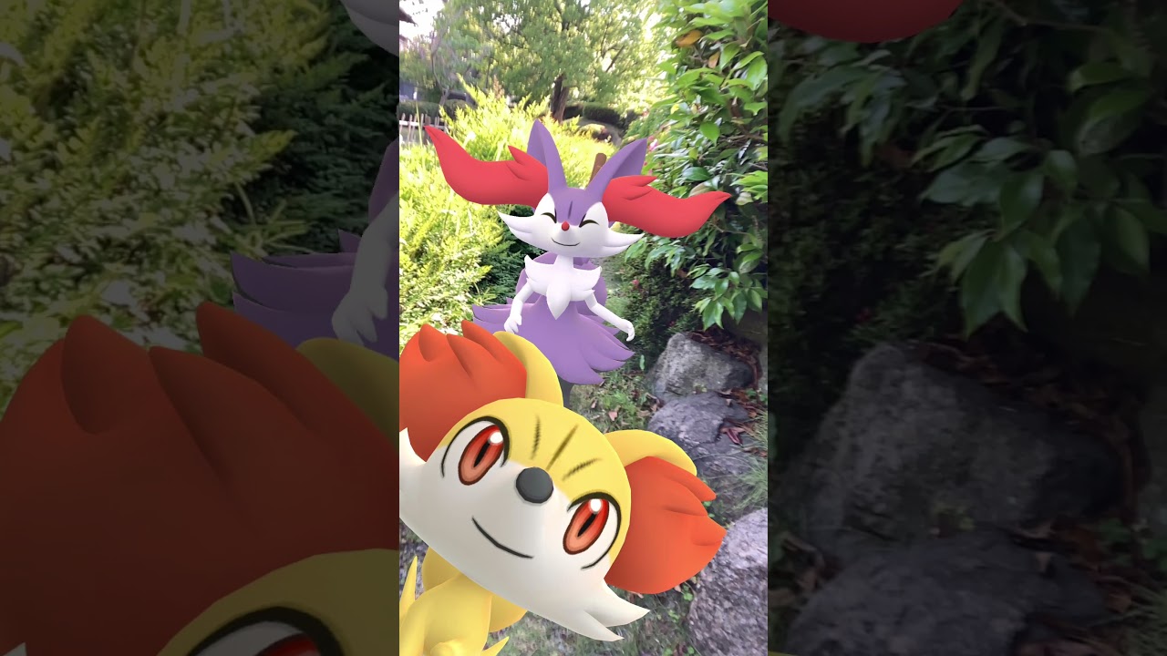 フォッコ｜Fennekin｜テールナー｜Braixen｜マフォクシー｜Delphox｜ShinyPokémon【ポケモンGO】PoKeMoN GO AR｜AR動画｜あわじ花へんろ｜静の里公園｜花菖蒲