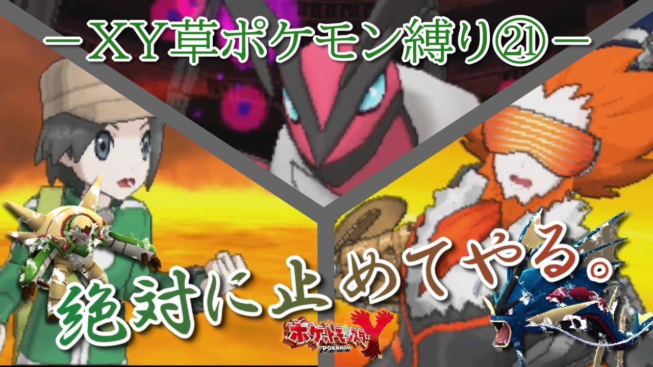 【ポケモンXY】草ポケモン縛り㉑※戦闘中アイテム使用不可【ゆっくり実況】