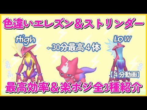 色違いエレズン・ストリンダ―最高効率厳選30分最高4体４分動画 #ポケモンsv #最高効率 #色違い #大量発生不要 #エレズン #ストリンダー