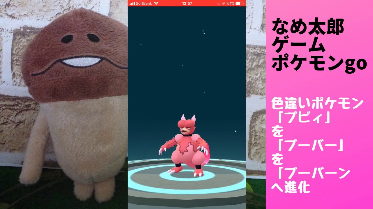 なめ太郎の色違い「ブビィ」→「ブーバー」→「ブーバーン」へ進化（しんおうのいし）【ポケモンgo】