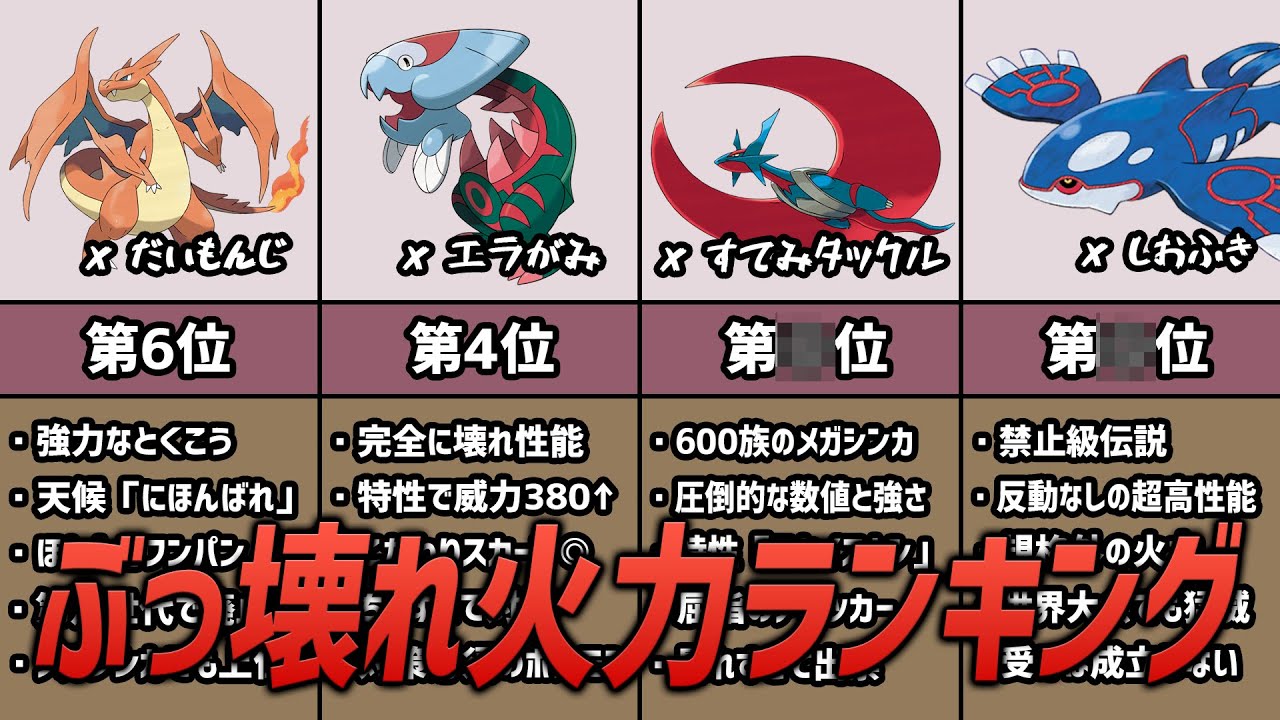 【ポケモン考察】対戦環境をぶっ壊した最強火力ランキング