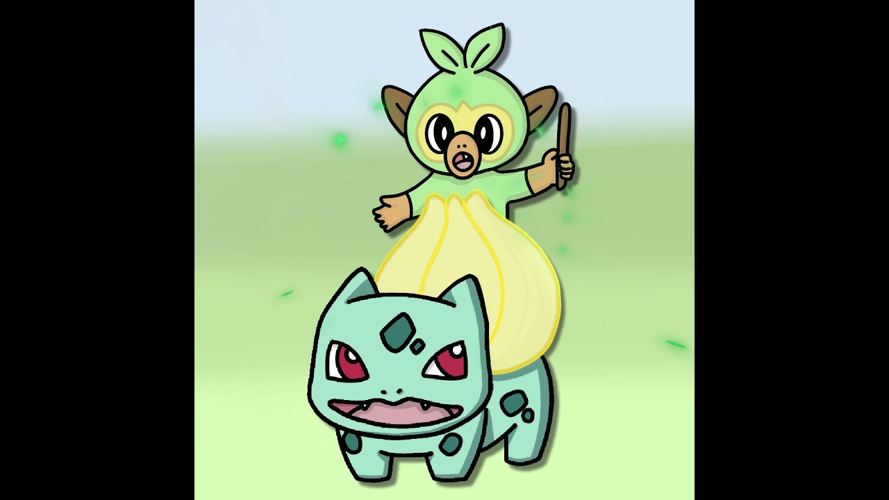[Pokémon] A video of Grookey beating Bulbasaur up #shorts