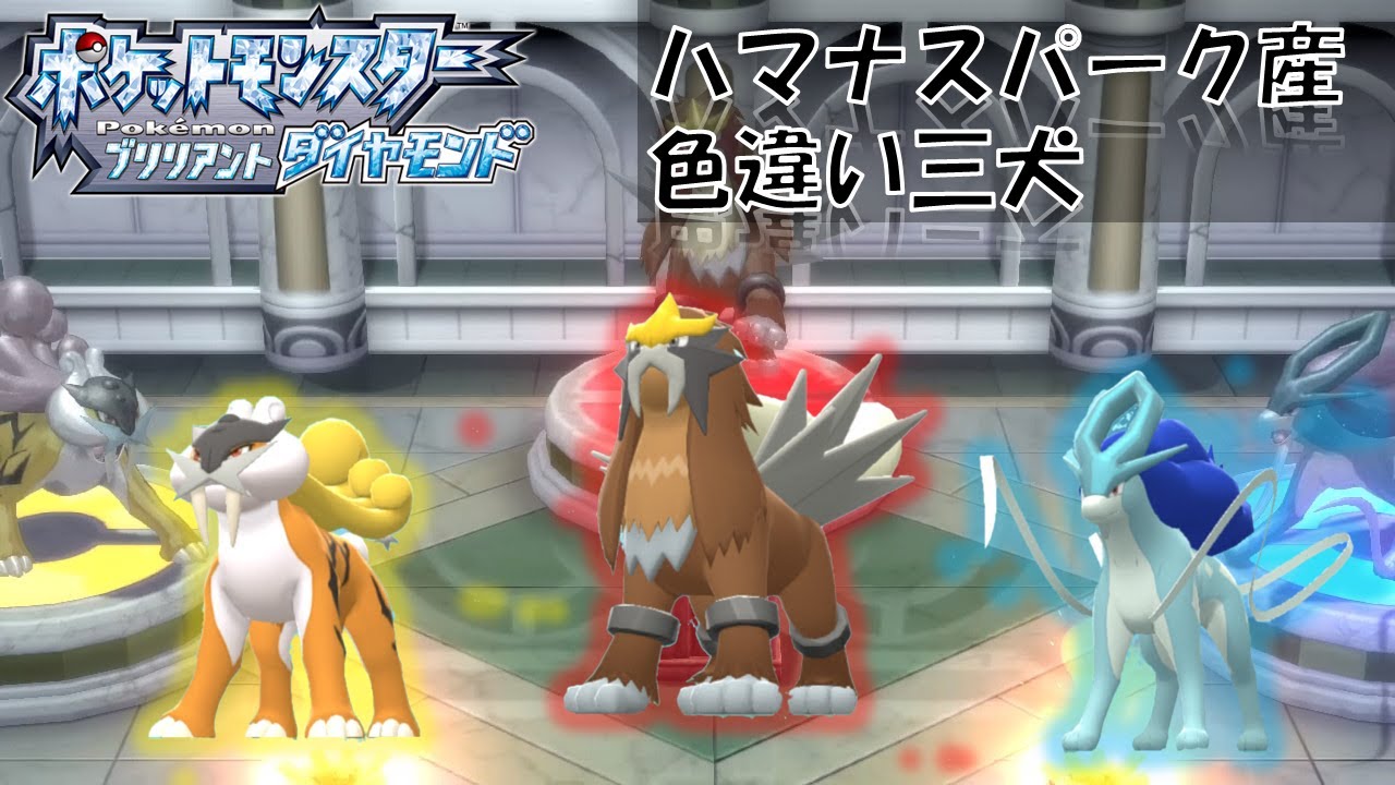 ハマナスパークで色違い三犬（ライコウ、エンテイ、スイクン）出ました！Shiny Raikou Entei Suicune