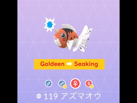 【ポケモンGO】色違い進化(LvUp)動画 トサキント ➡ アズマオウ ☆shiny☆#Shorts