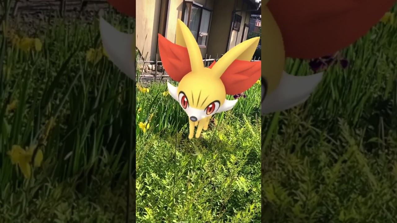 フォッコ｜Fennekin【ポケモンGO】PoKeMoN GO AR｜AR動画｜NianticAR｜あわじ花へんろ第十六番花の札所｜静の里公園｜花菖蒲｜gophotobomb