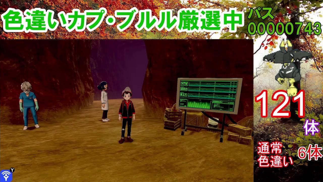 【ポケモン剣盾】カプ・ブルル色違い以外の色違いが出たら即配布！カプ・ブルル色厳選【ダイマックスアドベンチャー】