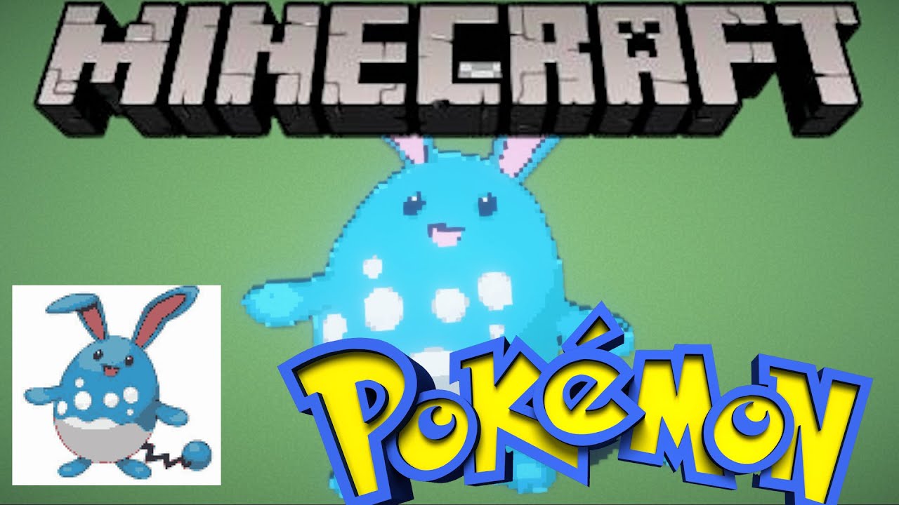 【minecraft】マイクラでポケモンのマリルリを作ってみた♪【pokemon・building・建築】