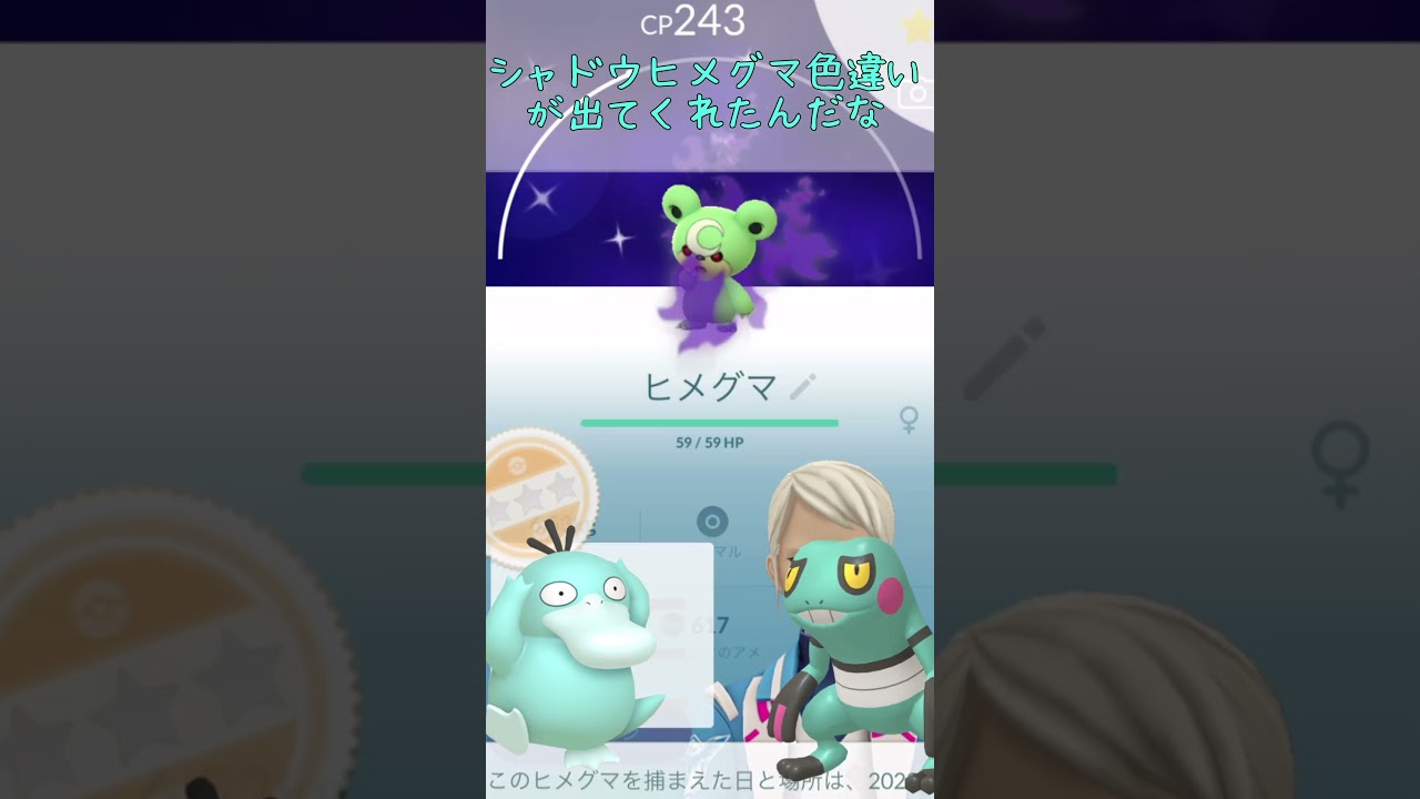 今日の色違い！#54 シャドウヒメグマ色違い出てくれたけど録画に失敗しました涙 #今日の色違い #ポケモンgo #色違い #pokemon