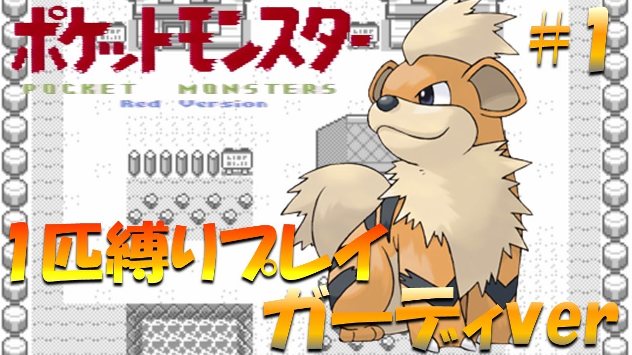 【ポケモン初代】ポケモン1匹縛りプレイ!! ガーディきみに決めた！part 1【ゲーム実況】【縛りプレイ】