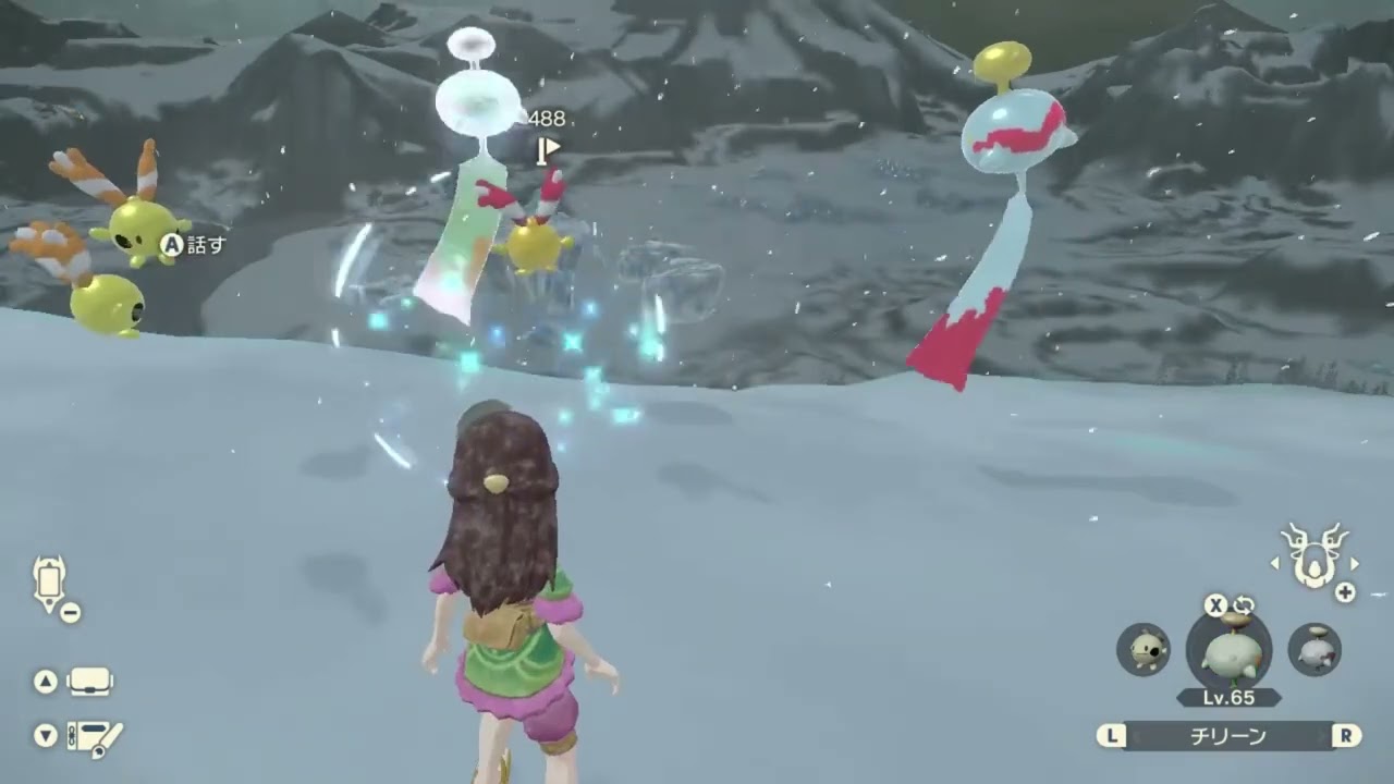 オヤブン色違いチリーンを捕獲！可愛すぎる〜😻それに音色も良い✨BDSPでリボンを付けてDLC解禁されたらSVにも送りたい🎀　【Pokémon LEGENDS アルセウス】