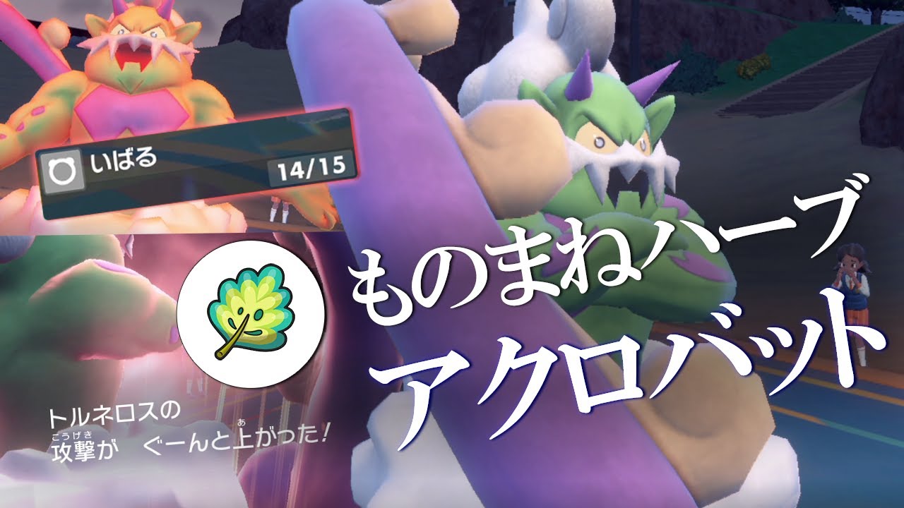 いばる→ものまねハーブ発動→アクロバット型トルネロスで破壊。ハーブ色おっさんの世界線【ポケモンSV】
