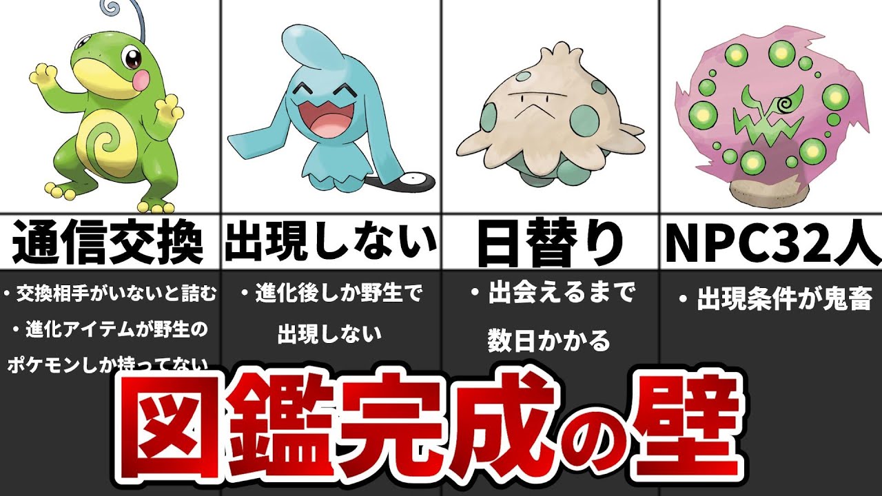 【ダイパリメイク】全国図鑑完成のメリットと入手が難しいポケモン集【ポケットモンスターBDSP】