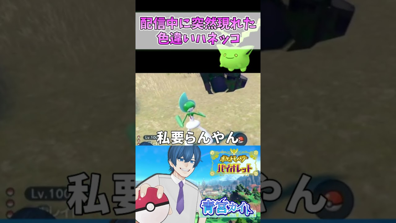 【#shorts 】配信中に突然現れた色違いハネッコ【#ポケモンSV】#新人vtuber #切り抜き #色違い #ゲーム実況 #ゲーム配信