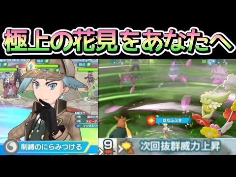 【ポケマス】探偵ダイゴで強化したキュワワーの抜群グラスはなふぶきが世界滅亡火力【チャンピオンバトルエリートモード】