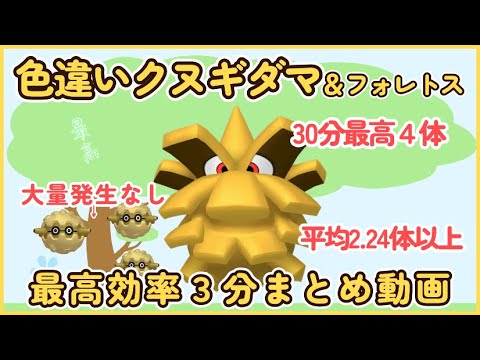 30分最高4体 色違いクヌギダマ＆フォレトス最高効率厳選３分動画 平均2.24体以上#ポケモンsv #最高効率 #色違い #クヌギダマ #フォレトス #大量発生なし #あり