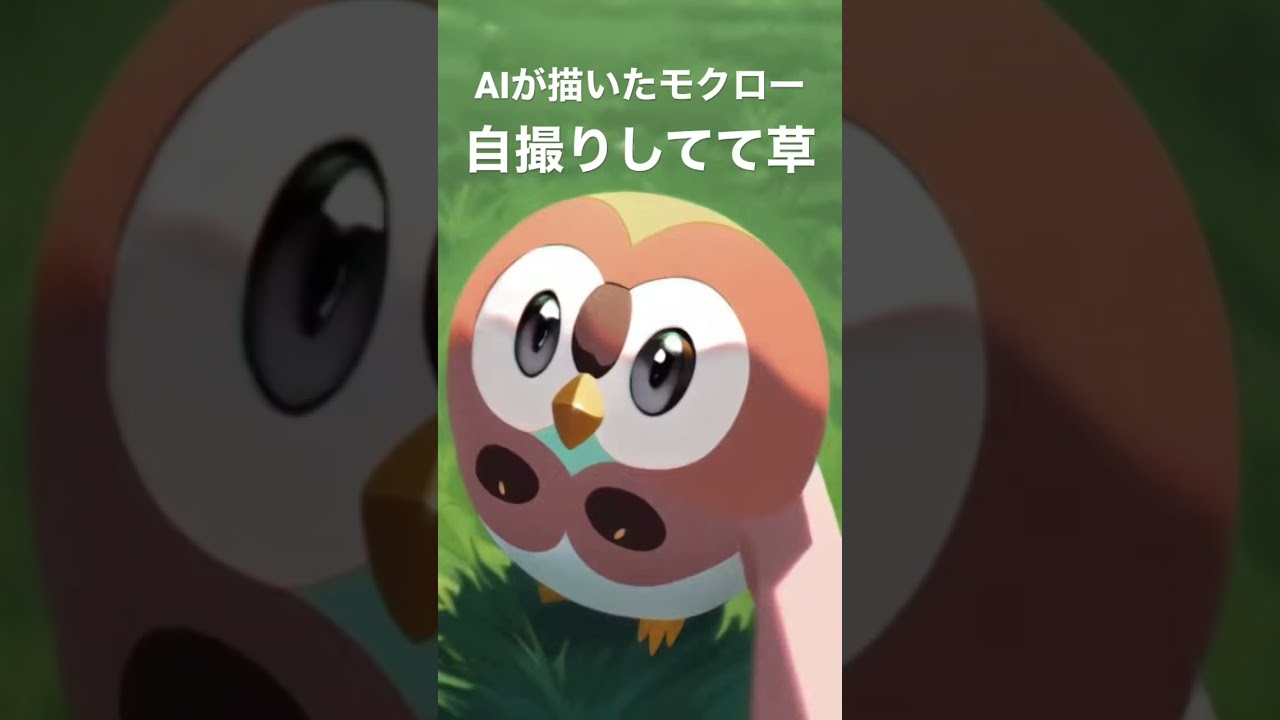 AIが描いたモクローが自撮りで草　#ai #イラスト #ポケモン #モクロー