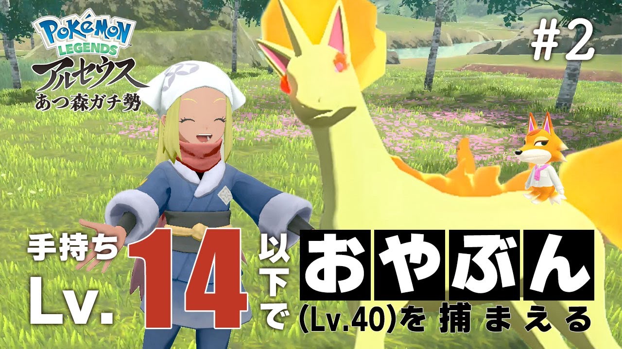 【アルセウス】手持ちポケモンLv.14以下でおやぶんギャロップを捕まえる！｜#2｜○○○にボールを当てます｜あつ森ガチ勢がガチ実況