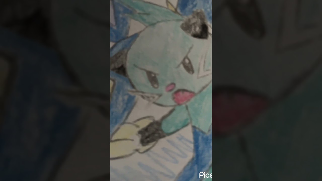 シャーペンと色鉛筆でポケモンのミジュマル進化集描いてみました#shorts #イラスト #pokemon #anime