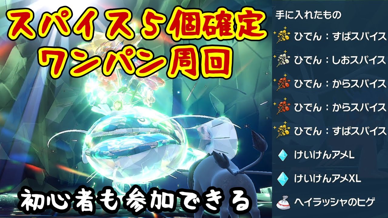 【ポケモンSV】初心者も参加できる！スパイス５個確定レイドをワンパン周回(草ヘイラッシャ)※概要欄必読
