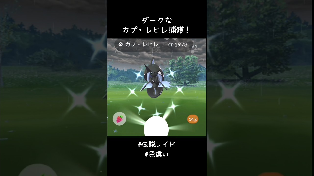 ダークなカプ・レヒレ捕獲✨✨✨美しい！！#ポケモンGO #伝説レイド #色違い